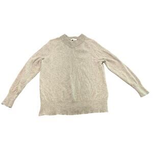 Madewell Vneck Gray Long Sleeve‎ 100% Merino Wool Size Small Fair Trade Factory